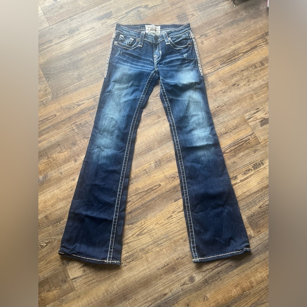 Big Star Blue Boot Cut Jeans with Vintage Wash